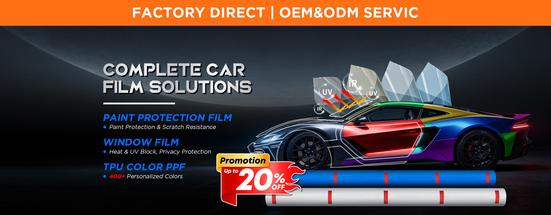 Kalite araba boya koruma filmi Fabrika